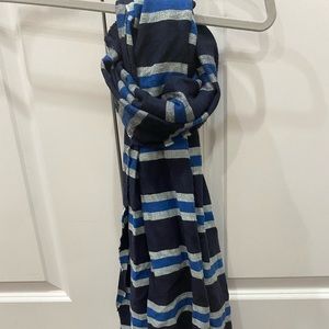 J. Crew | Blue striped scarf